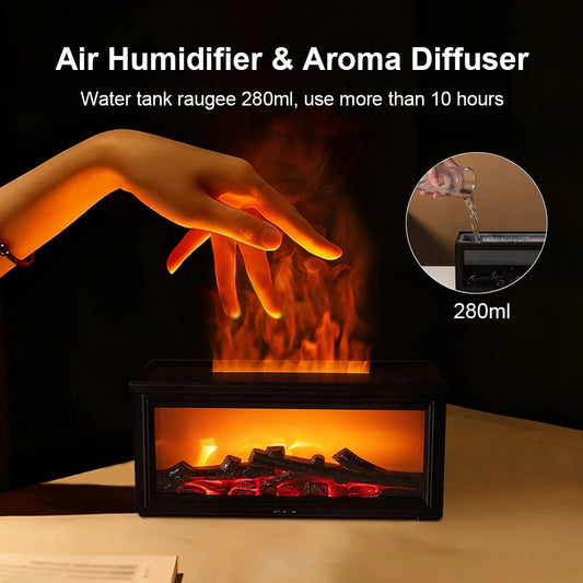 Difusor de Aromaterapia Ultrassónico com Efeito Chama — Humidificador e Óleos Essenciais | AlivioPrime