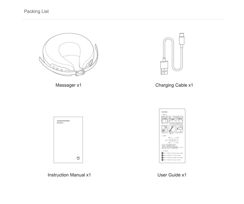 Massageador Cervical Inteligente Xiaomi Mijia — Vibração e Calor Constante 42°C