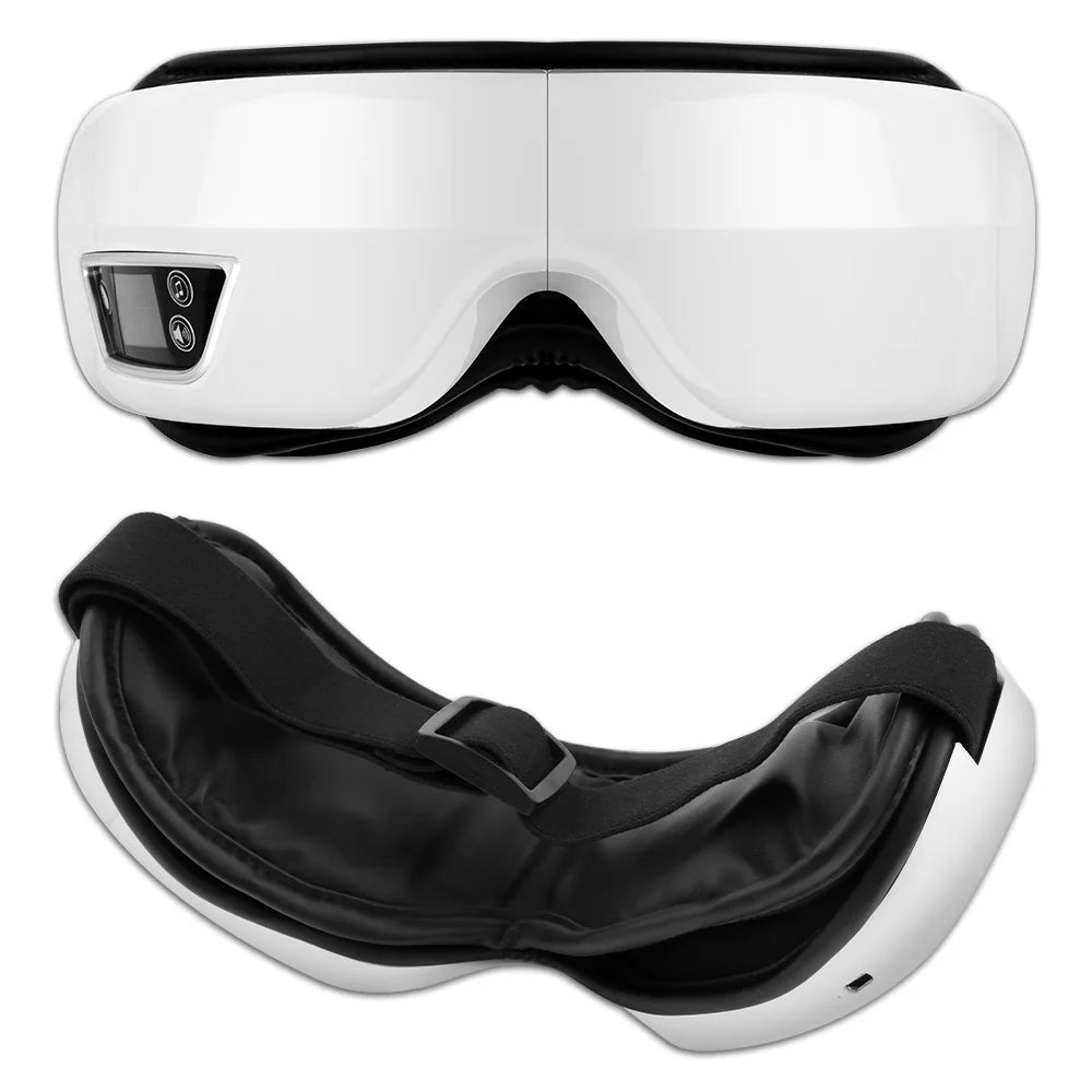 Massageador de Olhos Premium — 9 Airbags, Calor Infravermelho e Bluetooth
