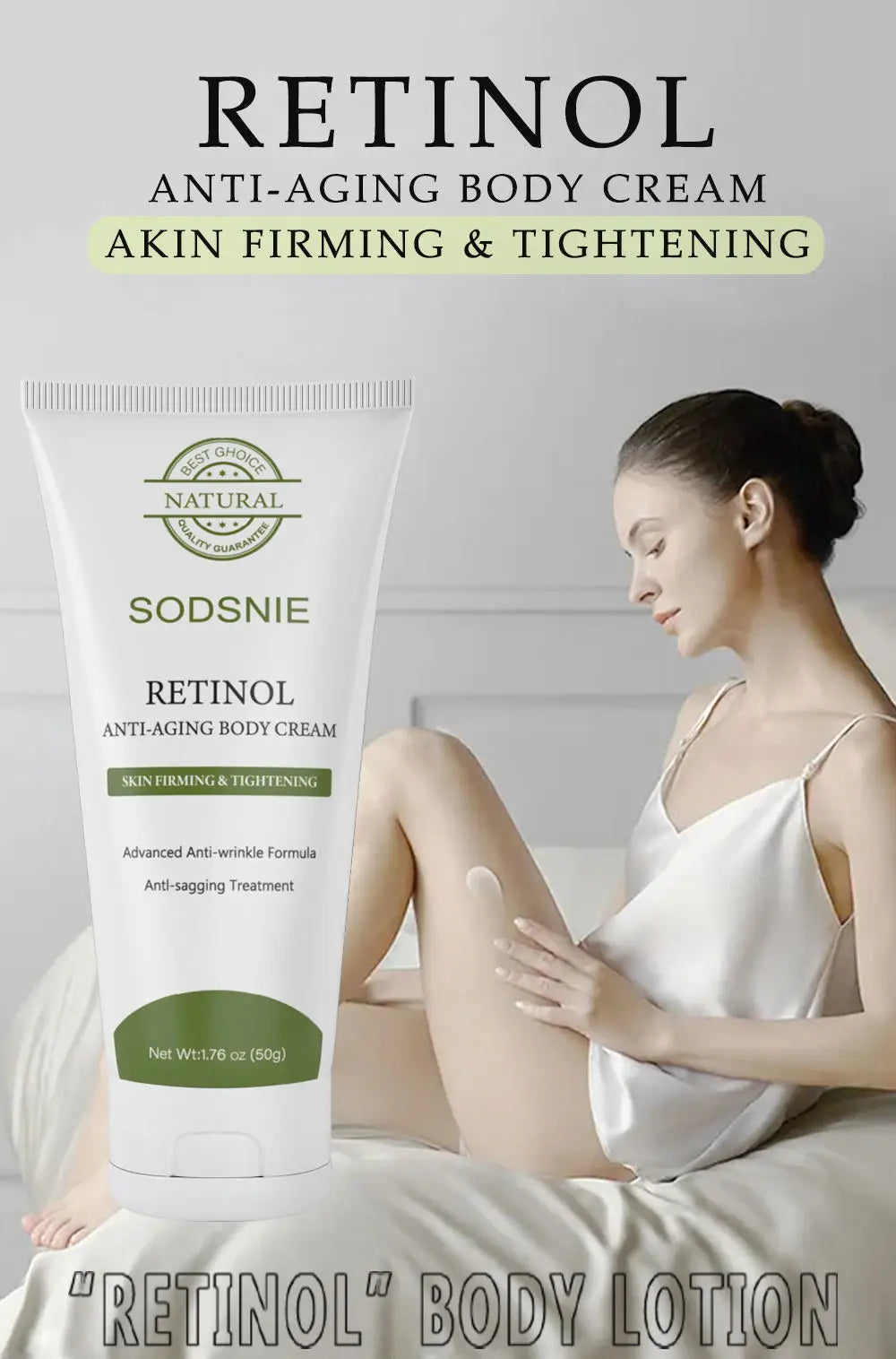 Creme Corporal de Retinol Anti-Celulite — Firmeza, Lifting e Pele Uniforme | AlivioPrime