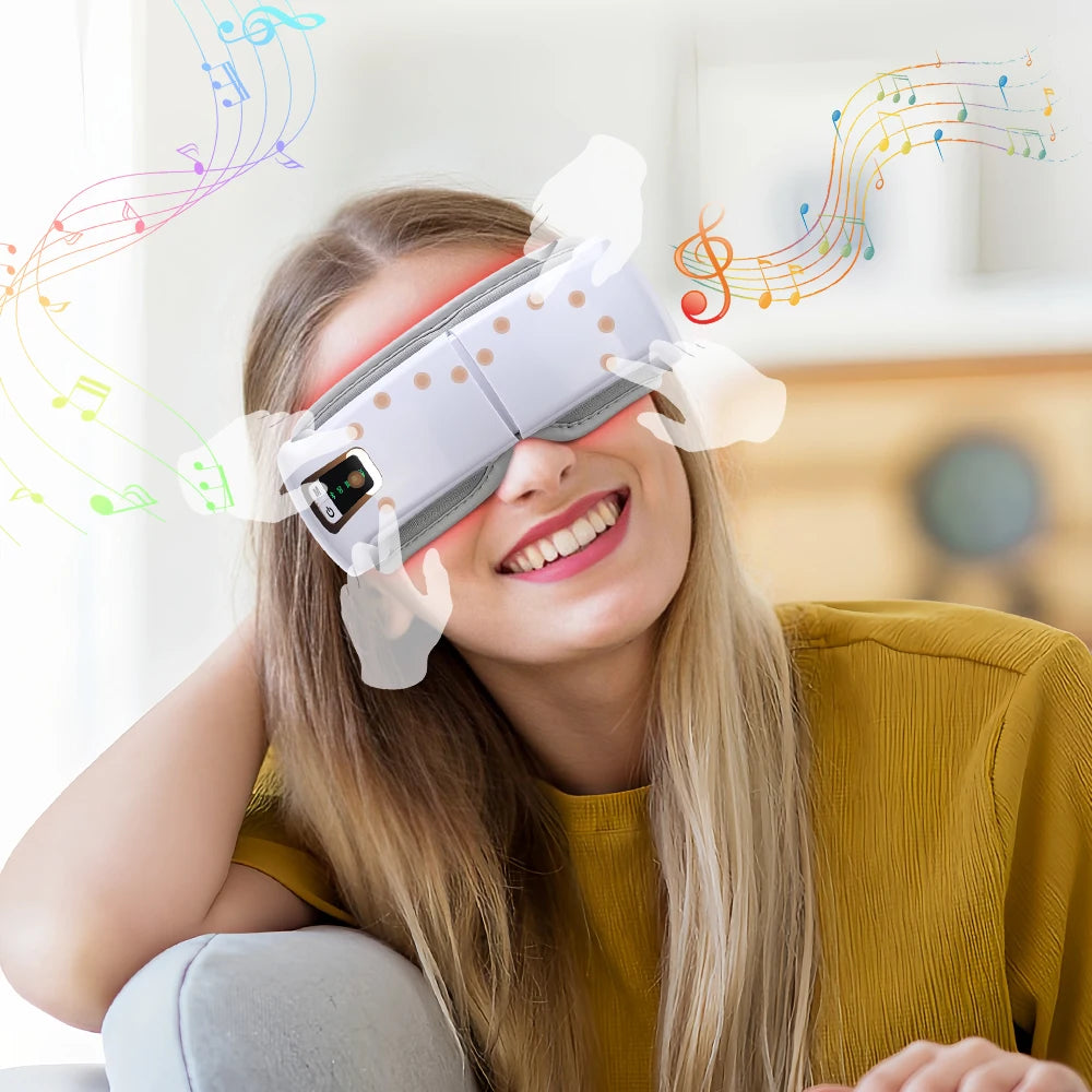 Massageador de Olhos Inteligente — 5 Modos, Calor e Música Bluetooth