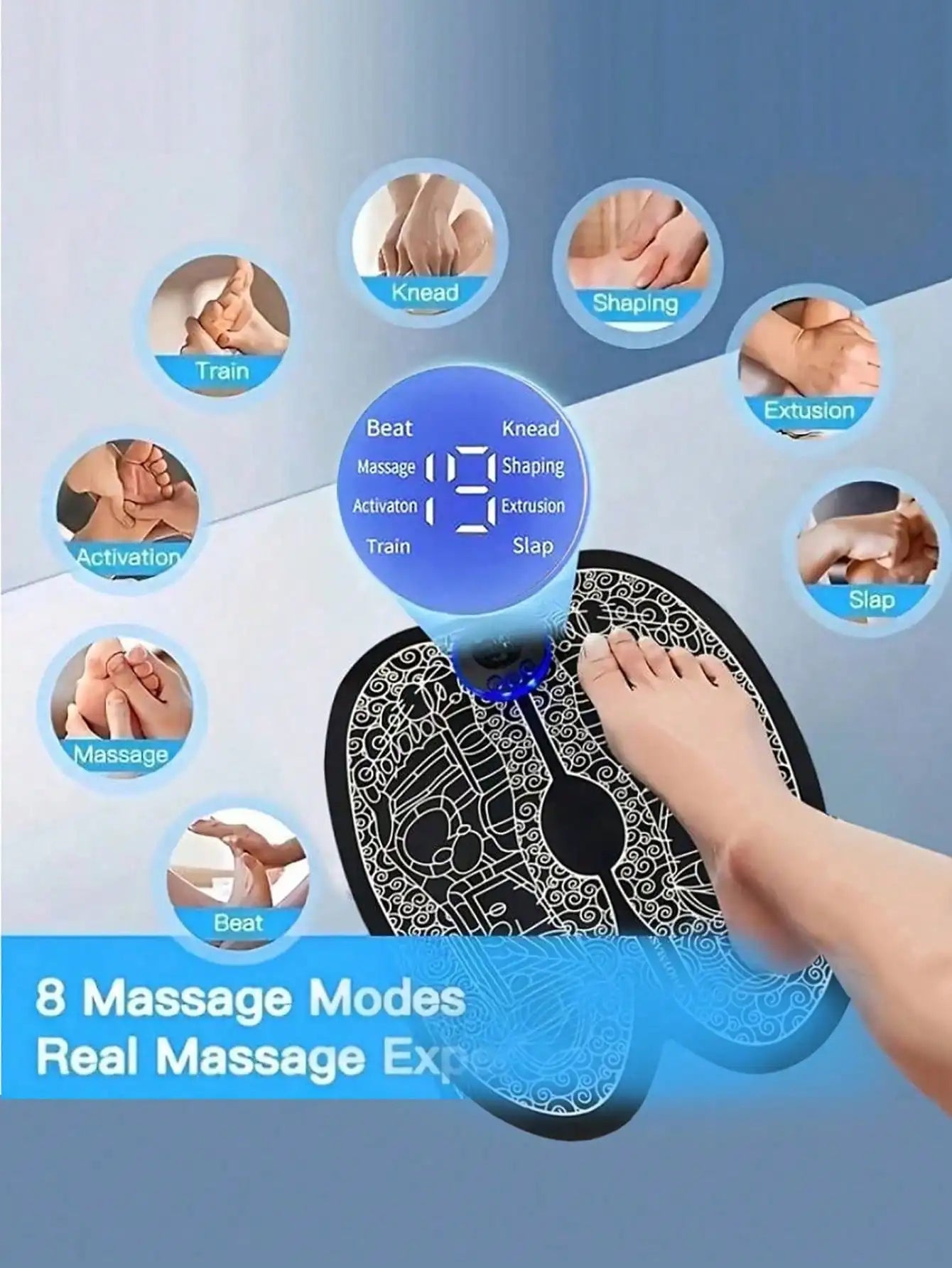 Massageador Elétrico de Pés Recarregável Plus — Relaxamento e Circulação