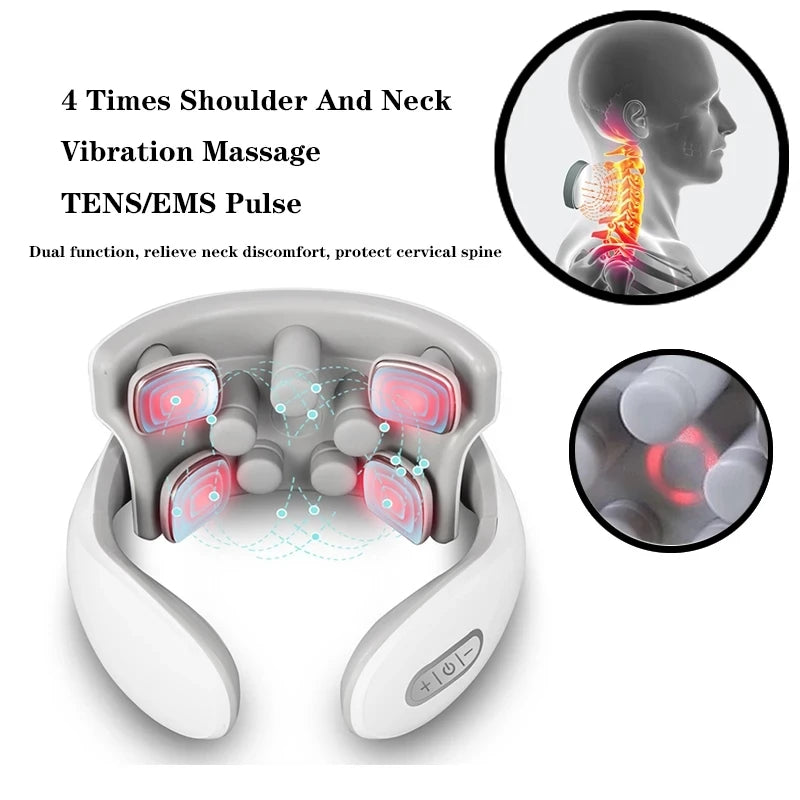 Massageador Cervical com Calor e Vibração — Relaxamento e Conforto