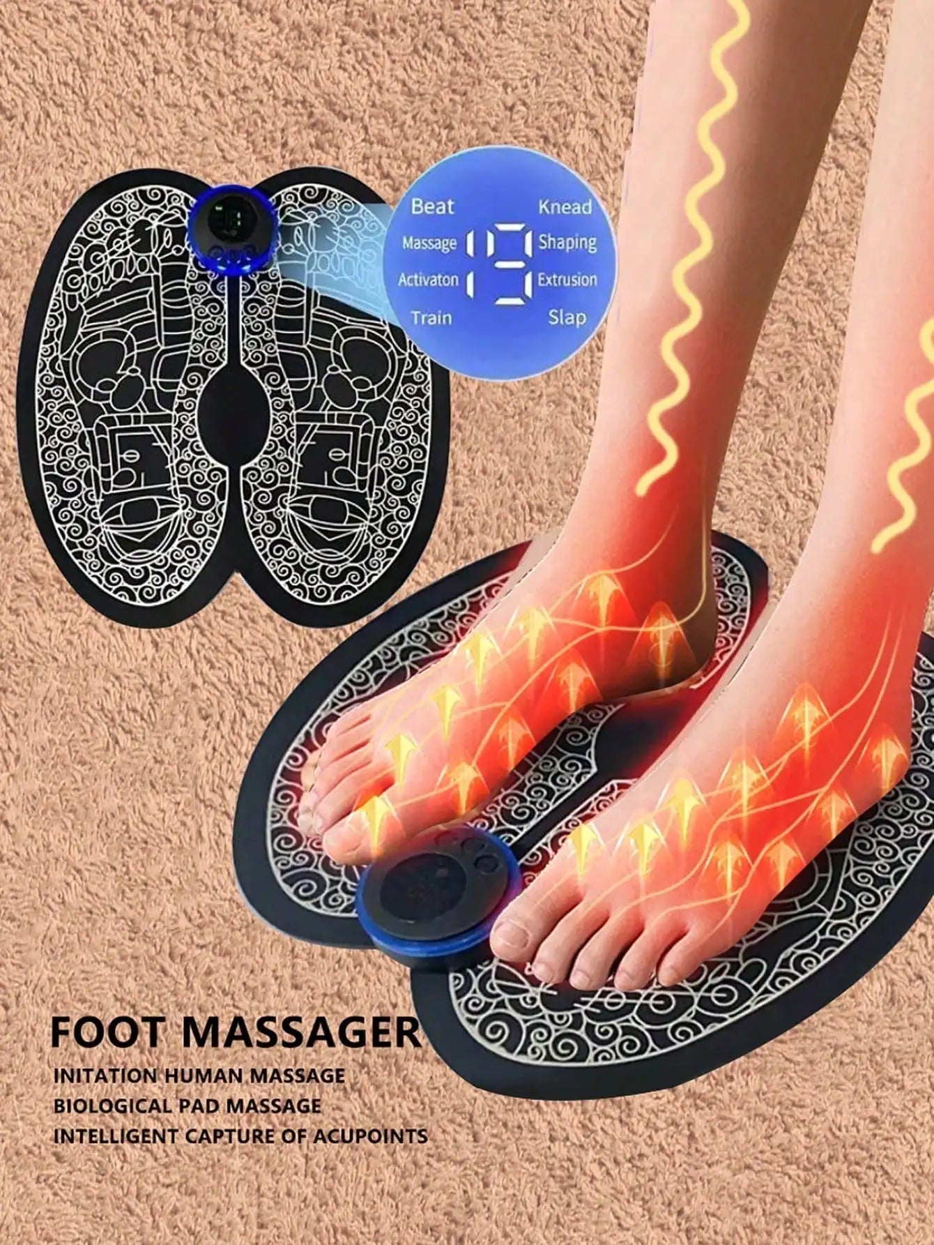 Massageador Elétrico de Pés Recarregável Plus — Relaxamento e Circulação