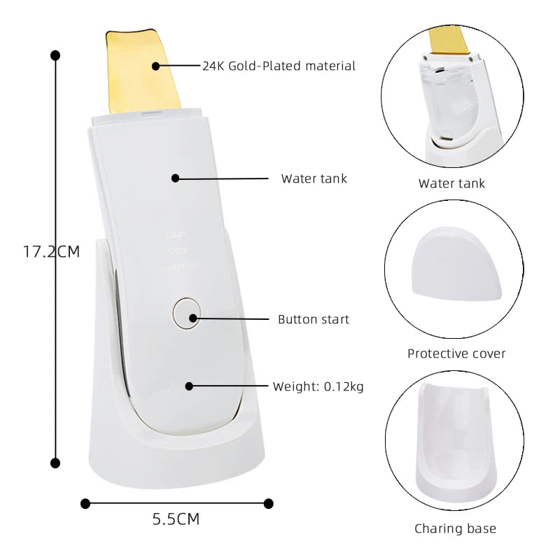 Espátula Ultrassónica de Limpeza Facial Premium — Esfoliante e Anti-Acne | AlivioPrime