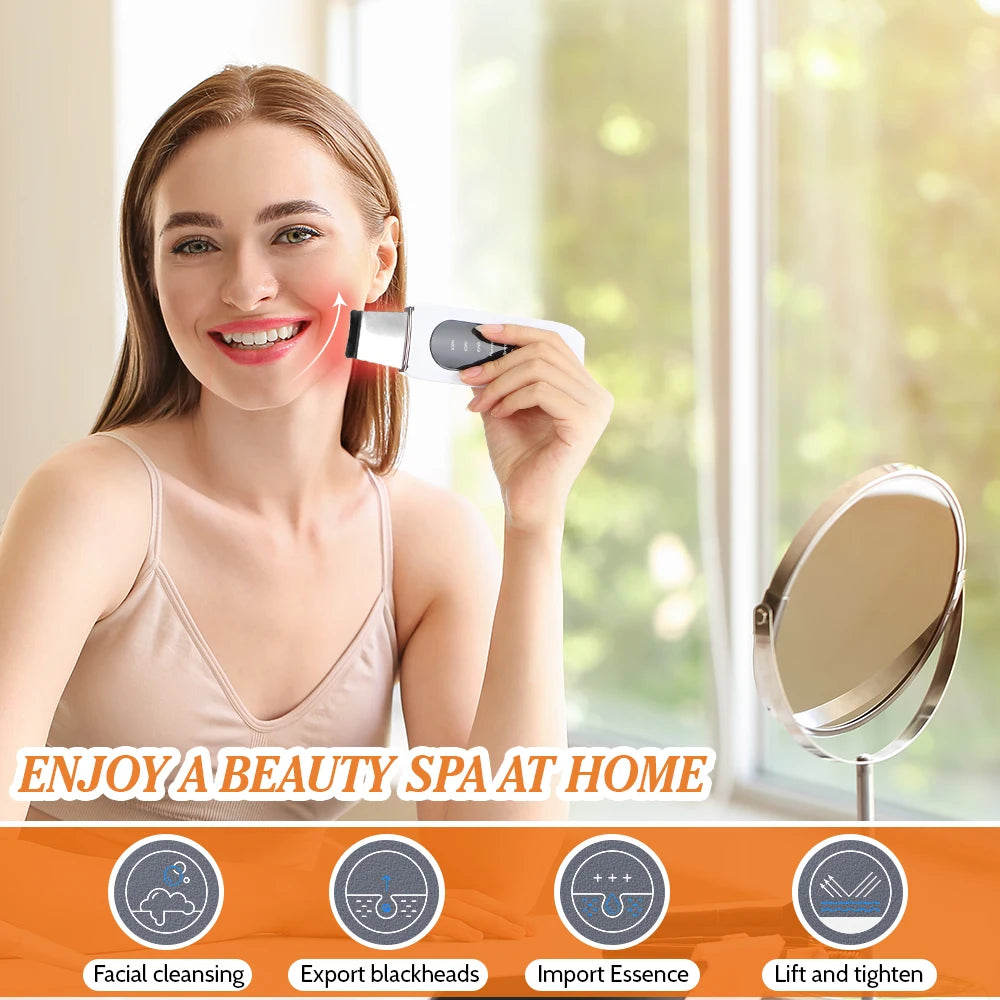 Esfoliador Ultrassónico EMS com Microcorrente — Lifting, Limpeza e Anti-Rugas | AlivioPrime