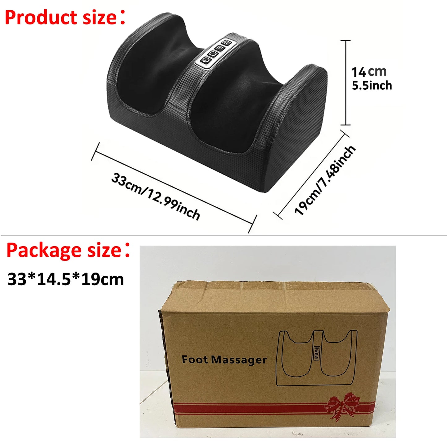 Massageador Shiatsu de Pés com Calor — 12 Bolas 3D e Compressão Térmica