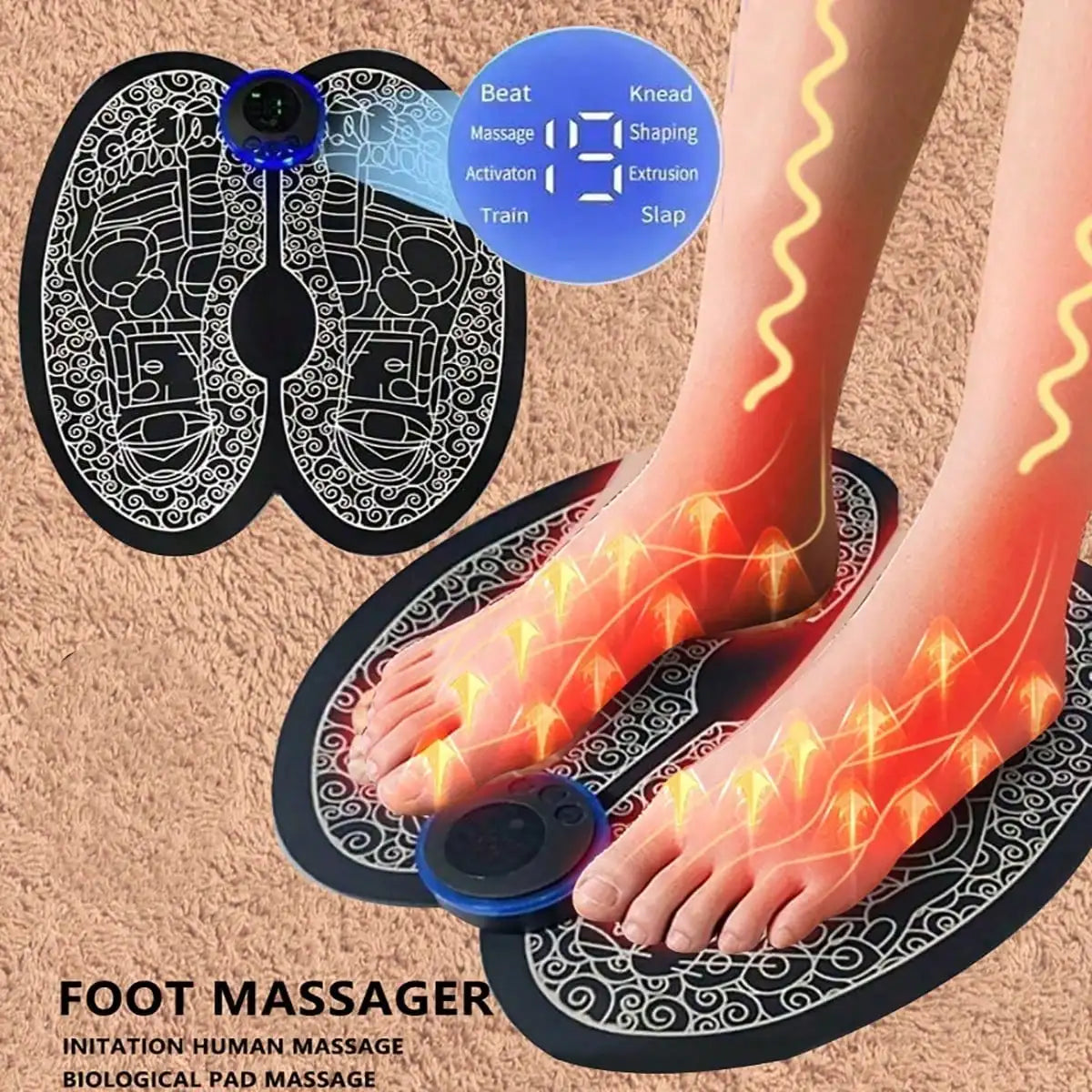 Massageador Elétrico de Pés Recarregável Plus — Relaxamento e Circulação
