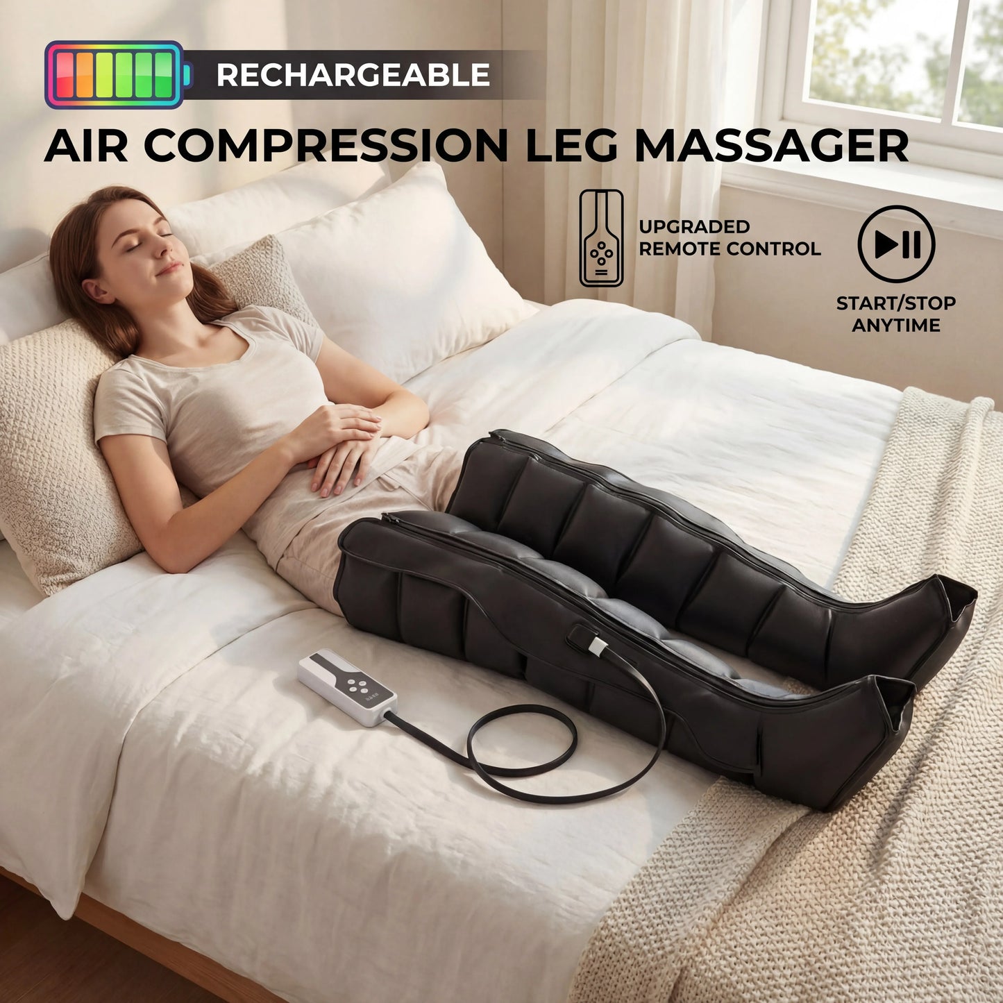 Botas Massageadoras de Pernas com Compressão de Ar