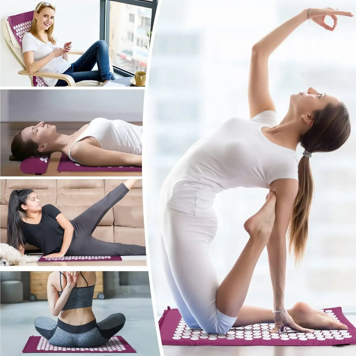Conjunto Tapete e Almofada de Acupressura — Relaxamento e Bem-Estar