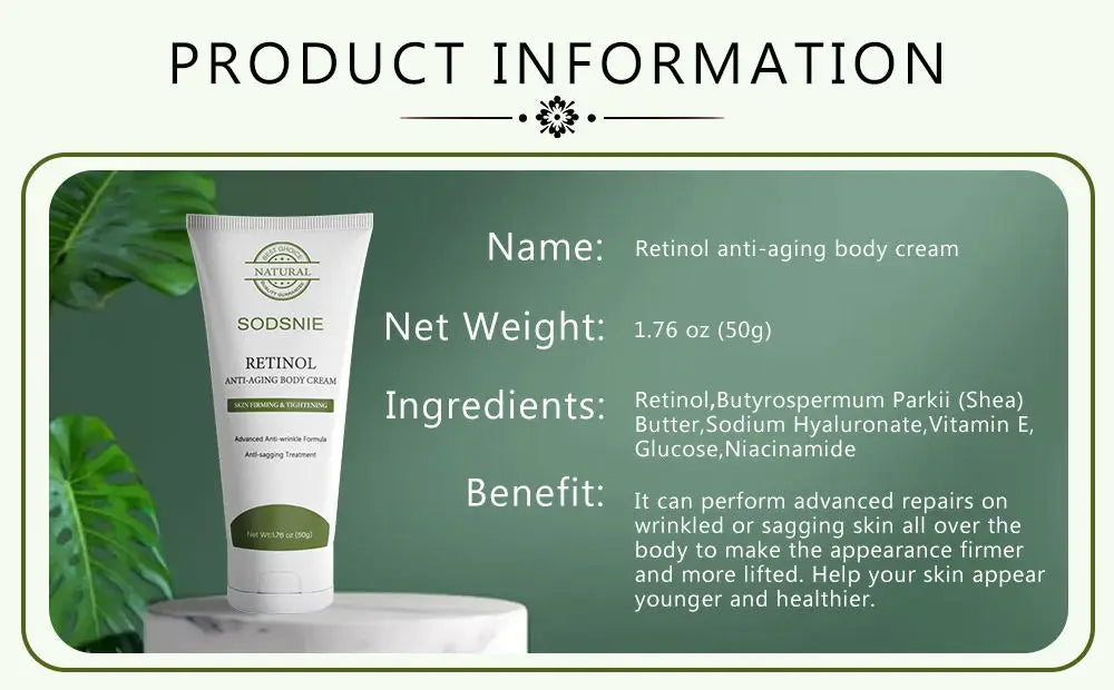 Creme Corporal de Retinol Anti-Celulite — Firmeza, Lifting e Pele Uniforme | AlivioPrime