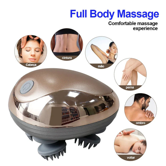 Massageador Elétrico de Couro Cabeludo — 6 Modos, Vibração e Estimulação Capilar | AlivioPrime
