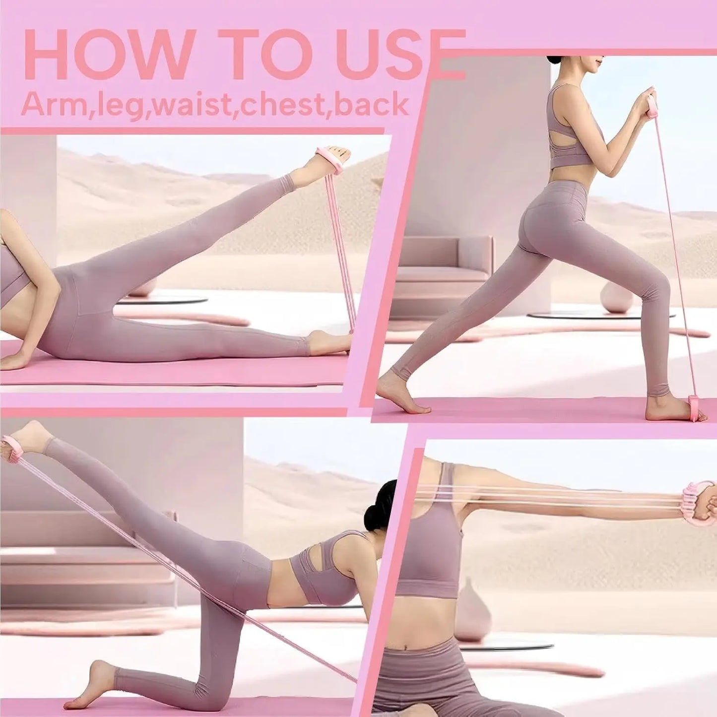 Faixa de Alongamento Yoga com 6 Cordas — Flexibilidade, Costas e Ombros | AlivioPrime