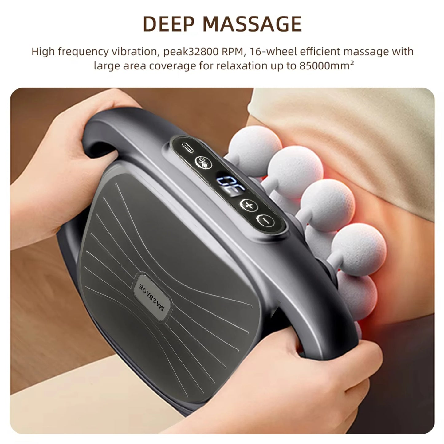 Pistola de Massagem Pro com 16 Cabeças