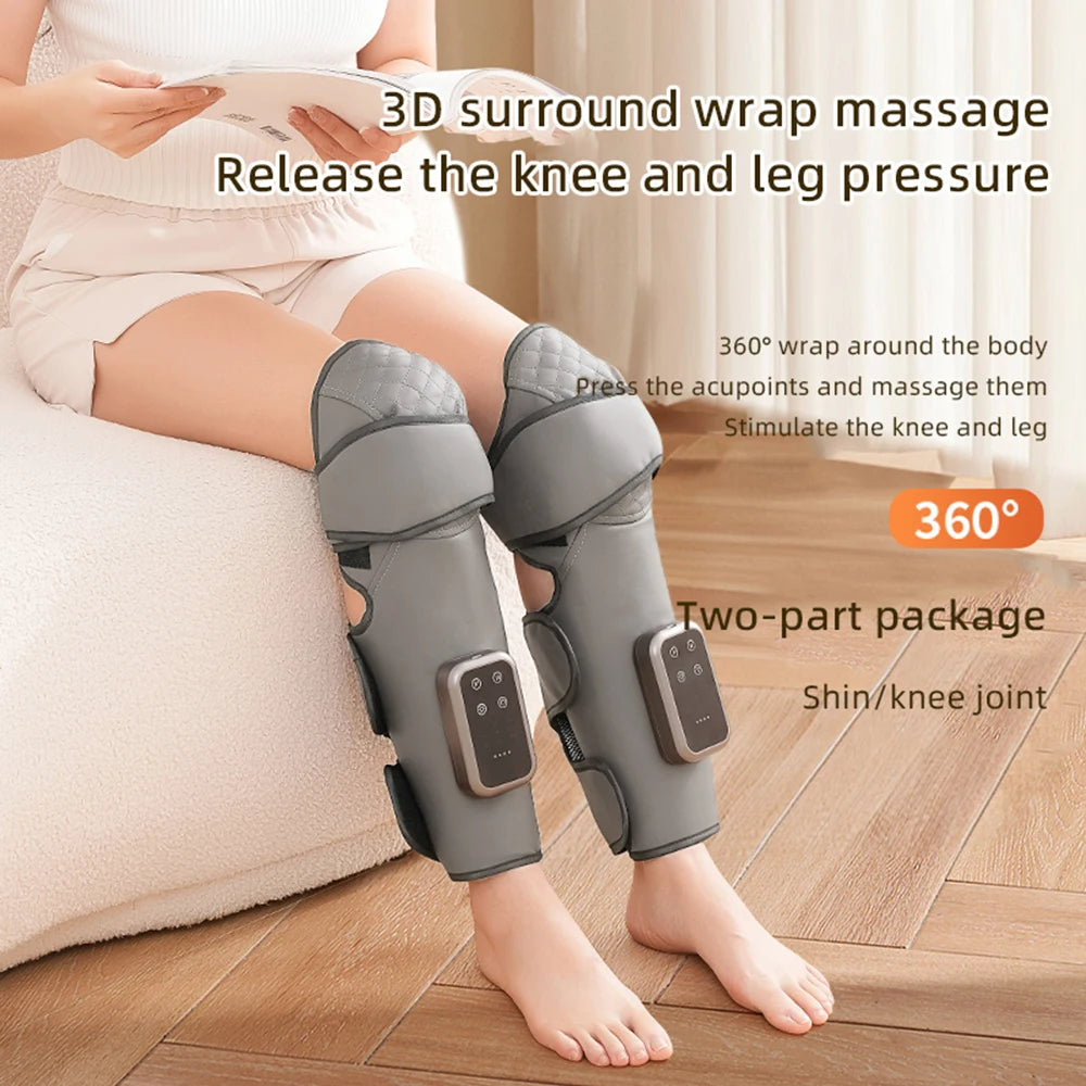 Massageador Sem Fios 360° — Joelho, Perna e Braço com Calor e Compressão