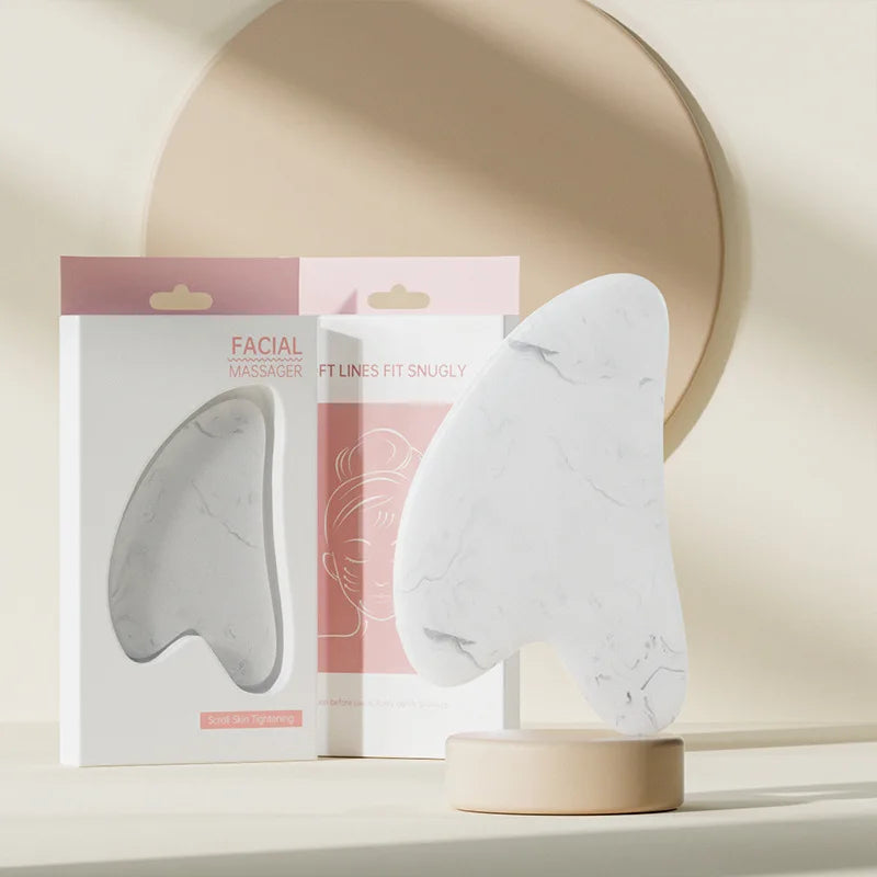 Rolo Massageador Facial e Gua Sha em Resina