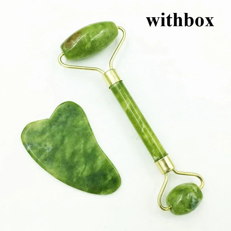 Kit Gua Sha e Rolo de Jade para Rosto