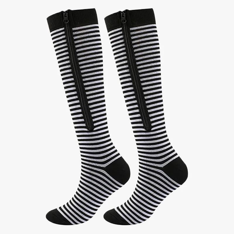 Compression Stockings Sports Pressure Long Cycling Socks Zipper Professional Leg Support Thick Women Varicose Vein Socks