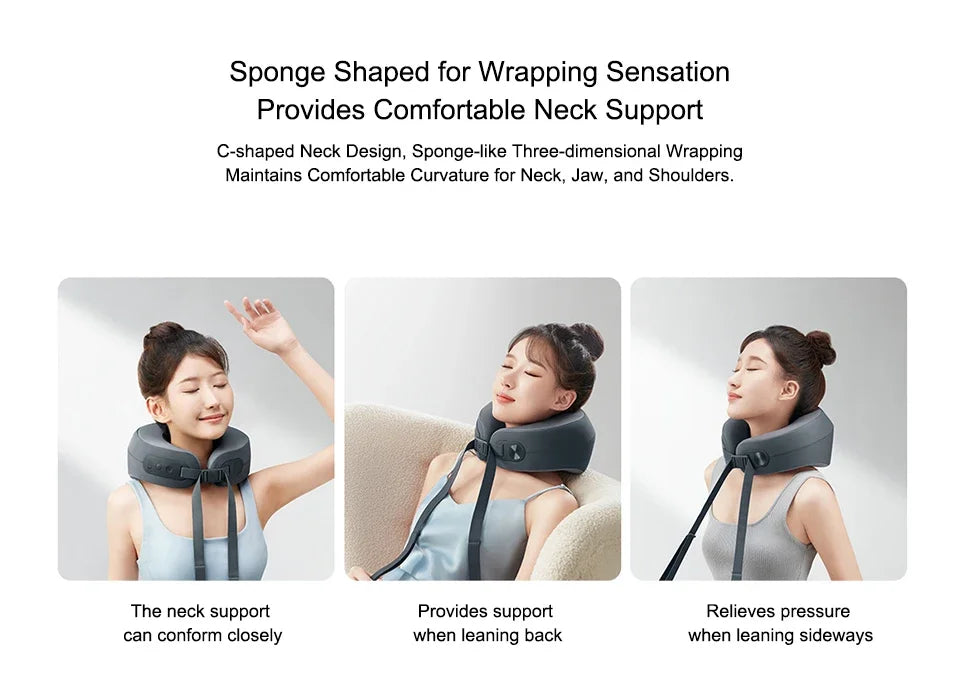 Massageador Cervical Inteligente Xiaomi Mijia — Vibração e Calor Constante 42°C