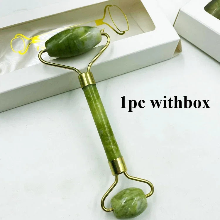 Kit Gua Sha e Rolo de Jade para Rosto