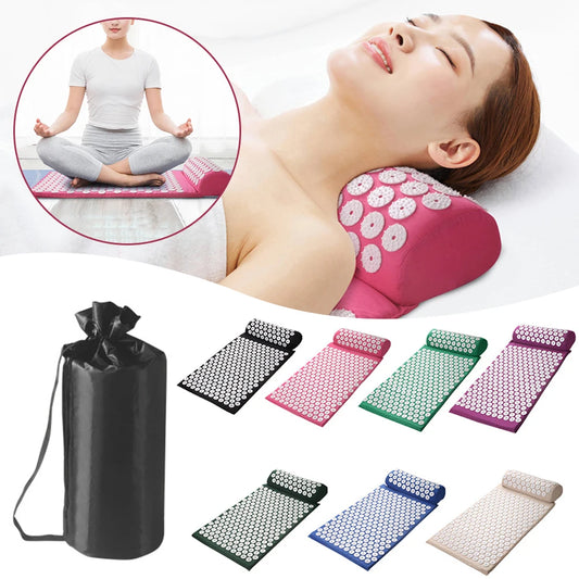 Conjunto Tapete e Almofada de Acupressura Premium — Pescoço, Costas e Pés