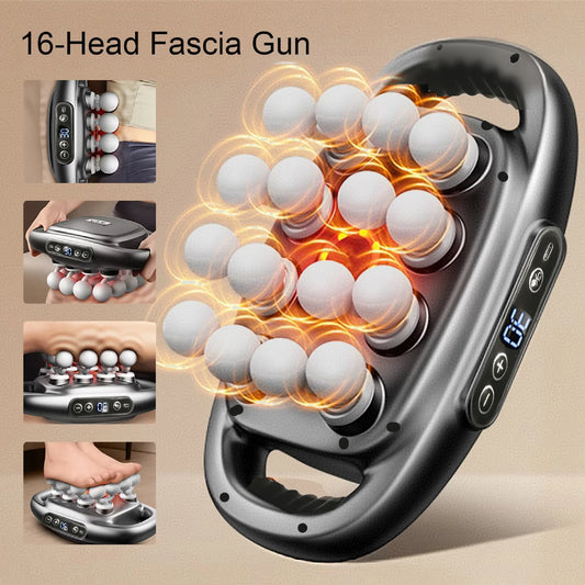 Pistola de Massagem Pro com 16 Cabeças