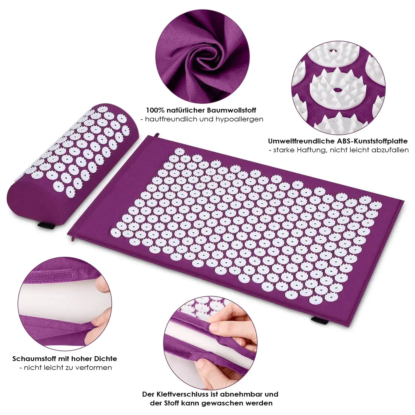 Conjunto Tapete e Almofada de Acupressura — Relaxamento e Bem-Estar
