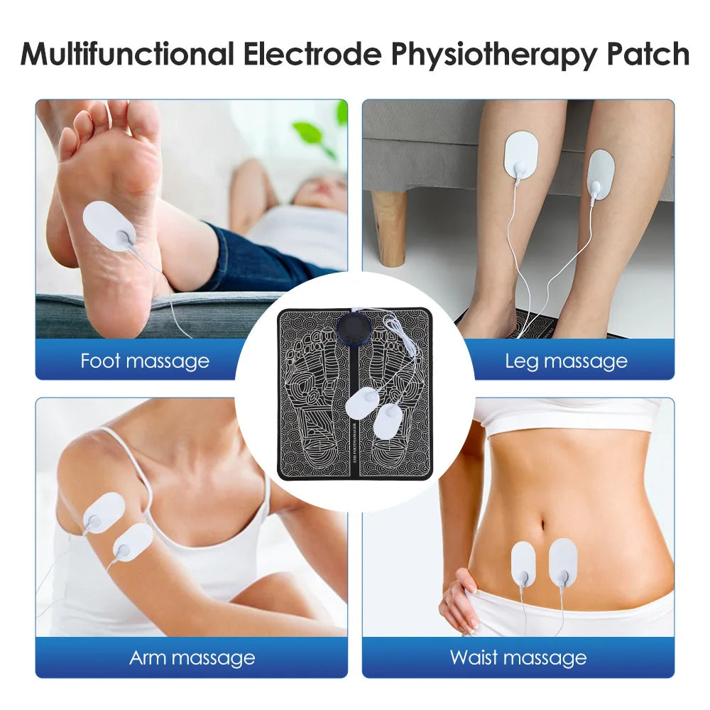 Almofada EMS de Massagem para Pés — 8 Modos e 19 Níveis de Intensidade