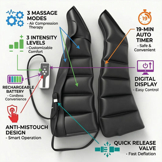Botas Massageadoras de Pernas com Compressão de Ar