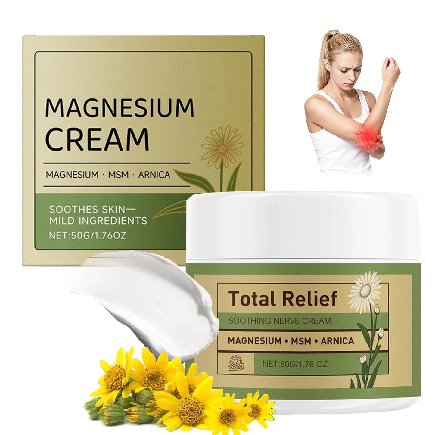 Creme Calmante de Magnésio com Arnica e MSM — Alívio Muscular e Articular | AlivioPrime