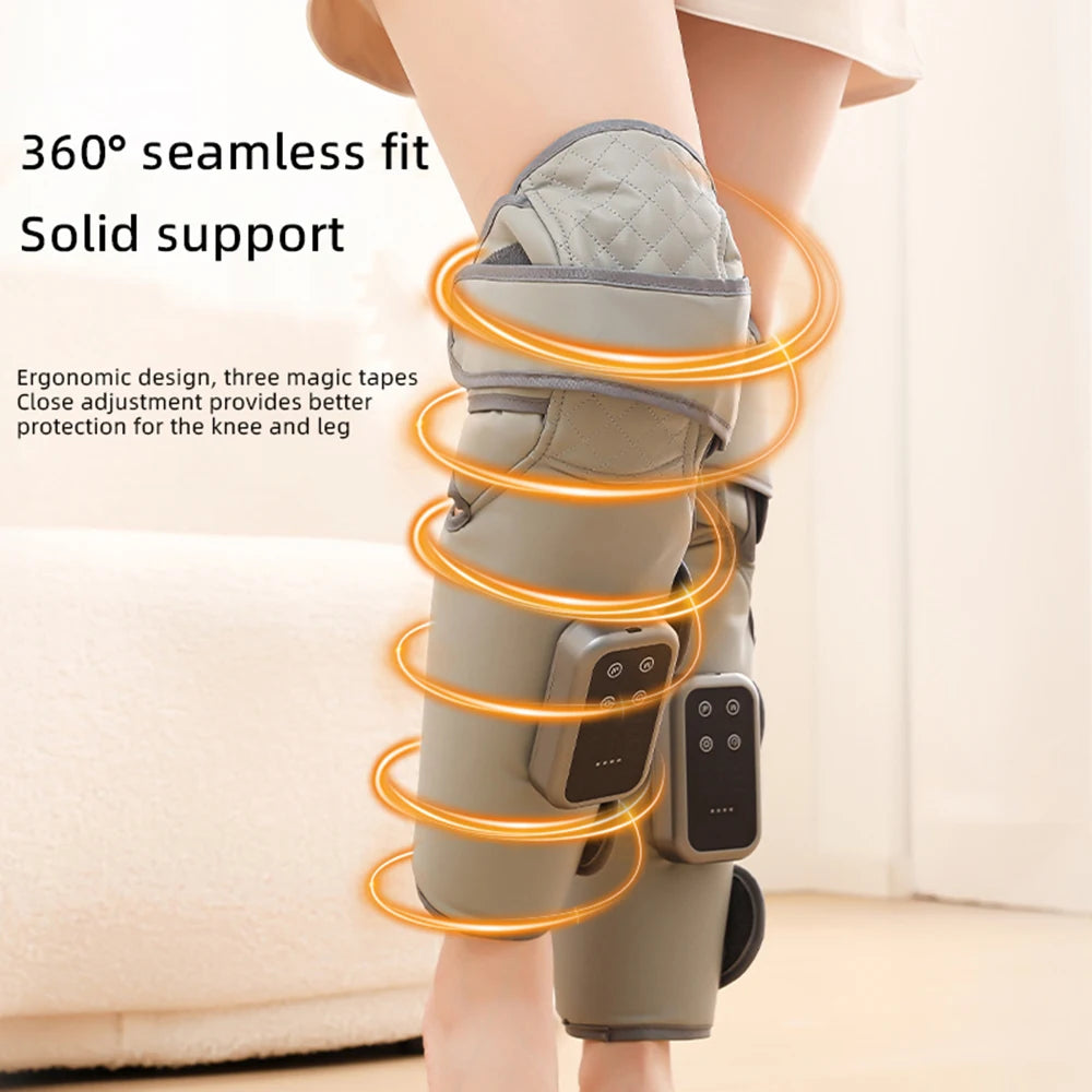 Massageador Sem Fios 360° — Joelho, Perna e Braço com Calor e Compressão