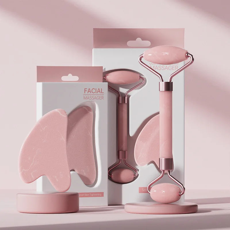 Rolo Massageador Facial e Gua Sha em Resina