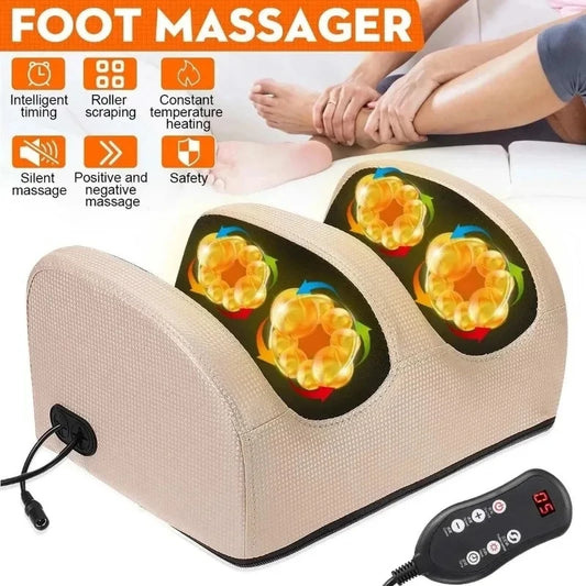 Massageador de Pés Shiatsu com Compressão de Calor — Circulação e Relaxamento