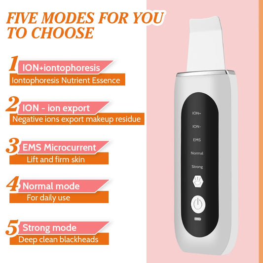 Esfoliador Ultrassónico EMS com Microcorrente — Lifting, Limpeza e Anti-Rugas | AlivioPrime