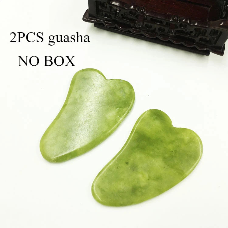 Kit Gua Sha e Rolo de Jade para Rosto