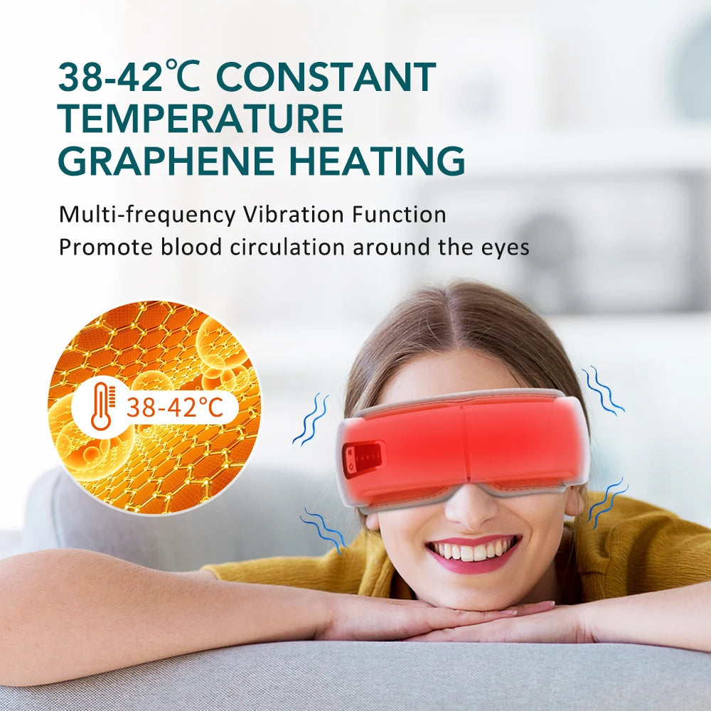 Massageador de Olhos Inteligente — 5 Modos, Calor e Música Bluetooth