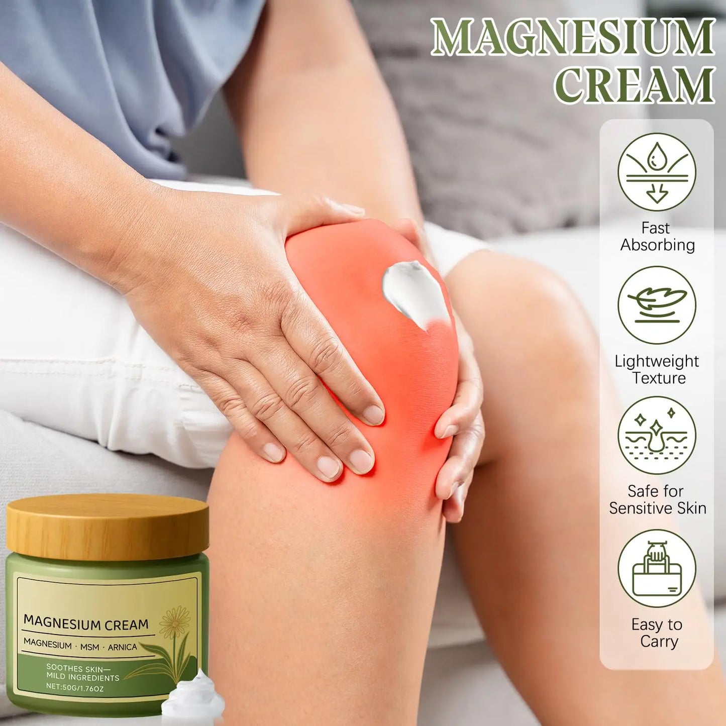 Creme Calmante de Magnésio com Arnica e MSM — Alívio Muscular e Articular | AlivioPrime