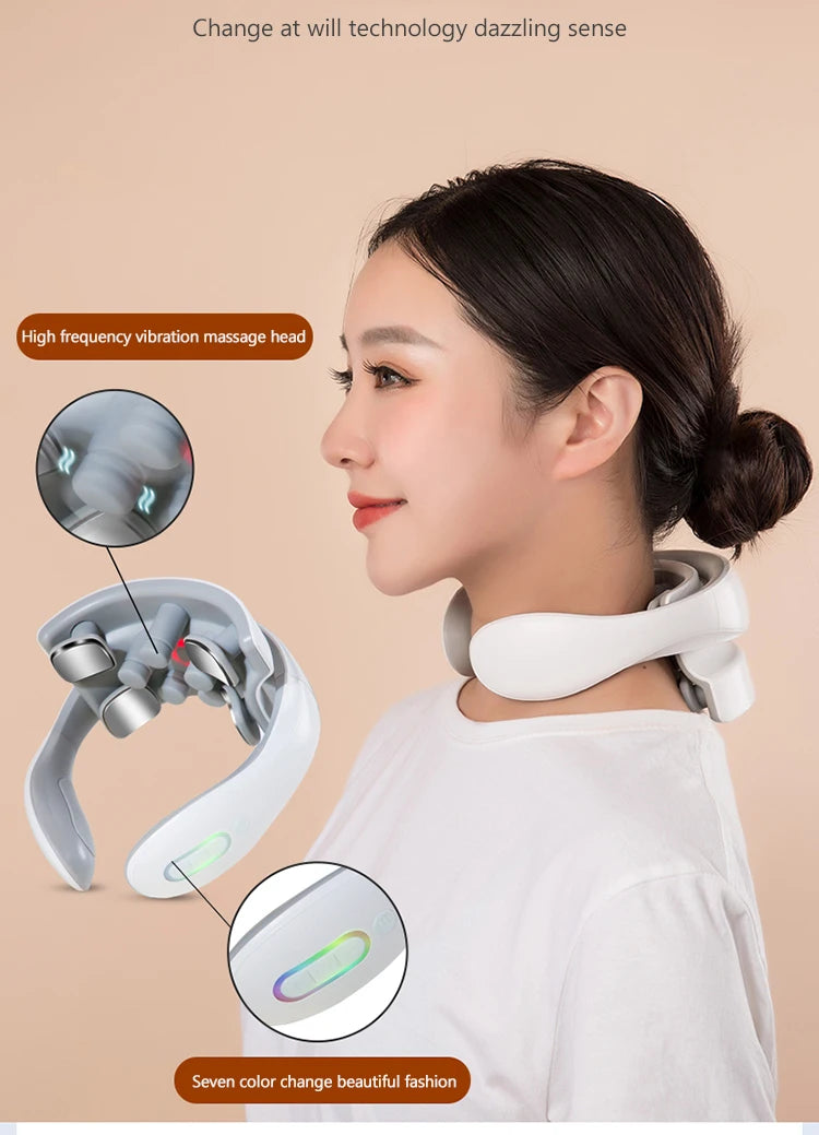 Massageador Cervical com Calor e Vibração — Relaxamento e Conforto