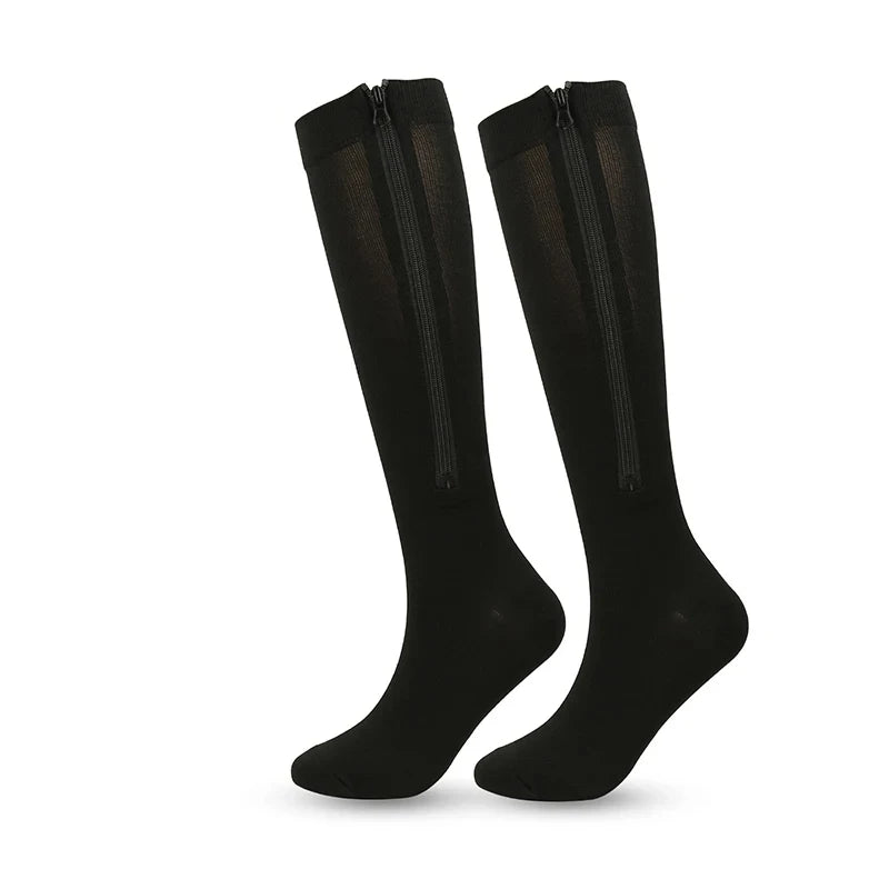 Compression Stockings Sports Pressure Long Cycling Socks Zipper Professional Leg Support Thick Women Varicose Vein Socks