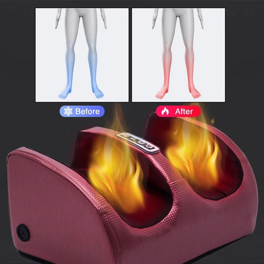 Massageador Shiatsu de Pés com Calor — 12 Bolas 3D e Compressão Térmica