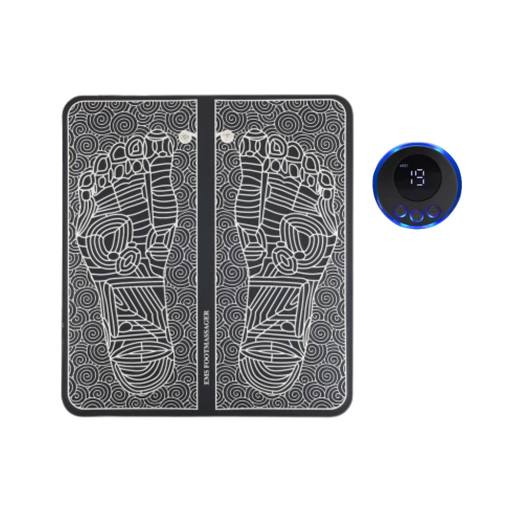 Almofada EMS de Massagem para Pés — 8 Modos e 19 Níveis de Intensidade