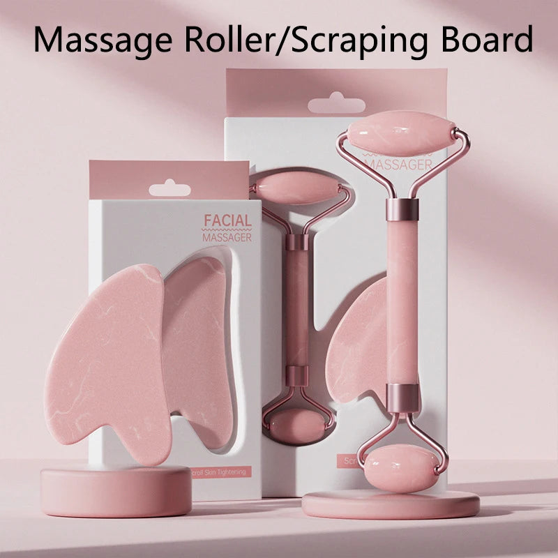 Rolo Massageador Facial e Gua Sha em Resina