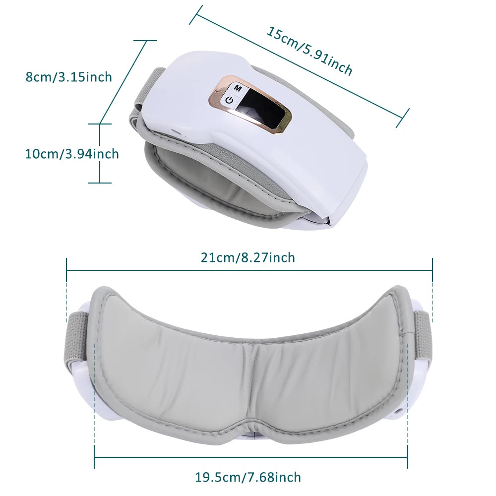Massageador de Olhos Inteligente — 5 Modos, Calor e Música Bluetooth