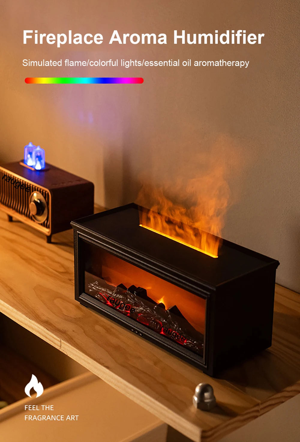 Difusor de Aromaterapia Ultrassónico com Efeito Chama — Humidificador e Óleos Essenciais | AlivioPrime