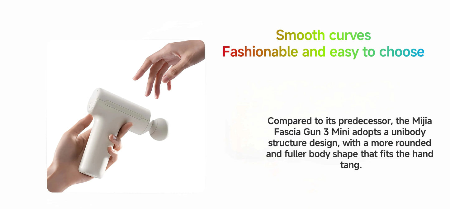 Mini Pistola de Massagem Xiaomi Mijia 3 — Motor Brushless Silencioso e Portátil