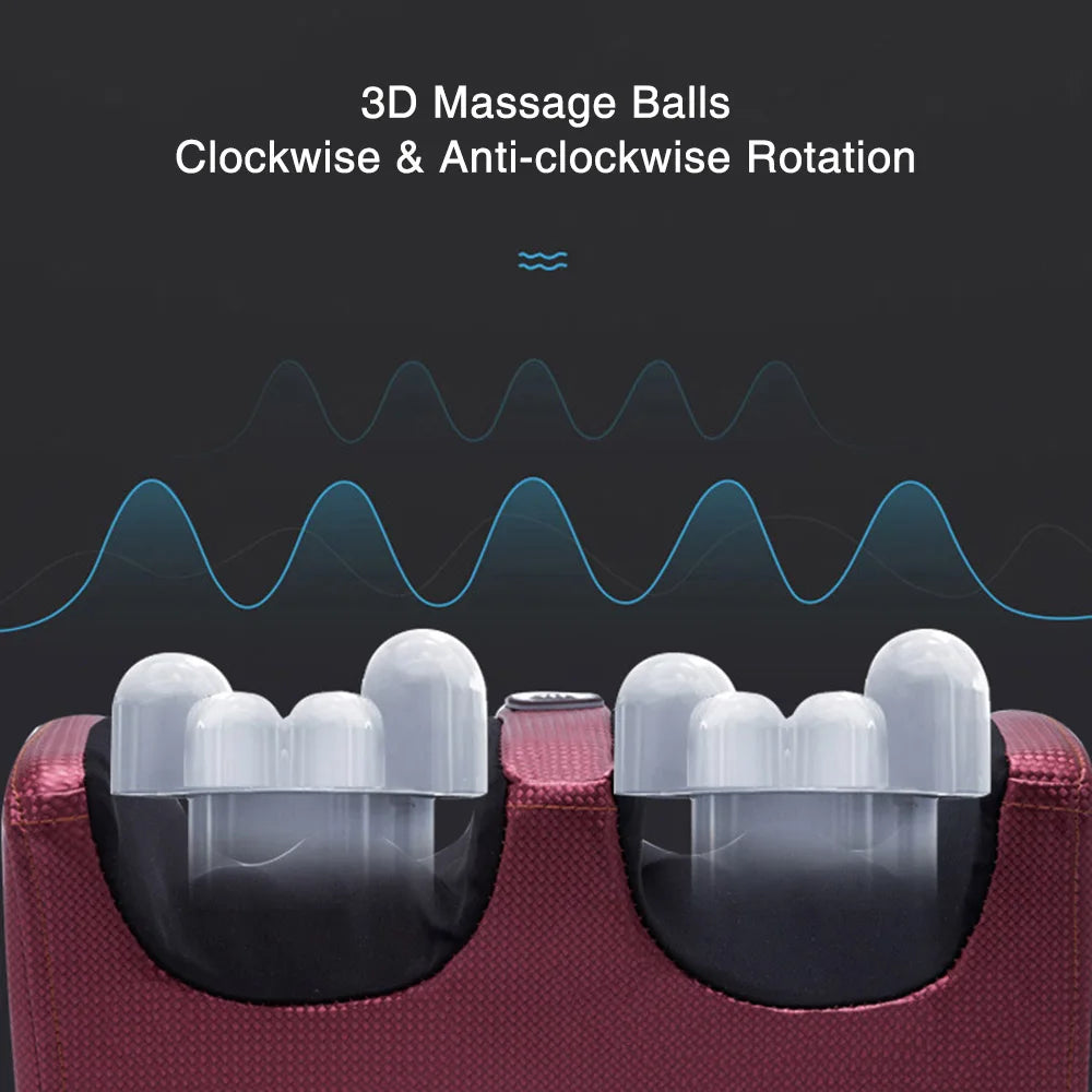 Massageador Elétrico de Pés Shiatsu Premium — 12 Bolas 3D, Calor e Controlo Remoto