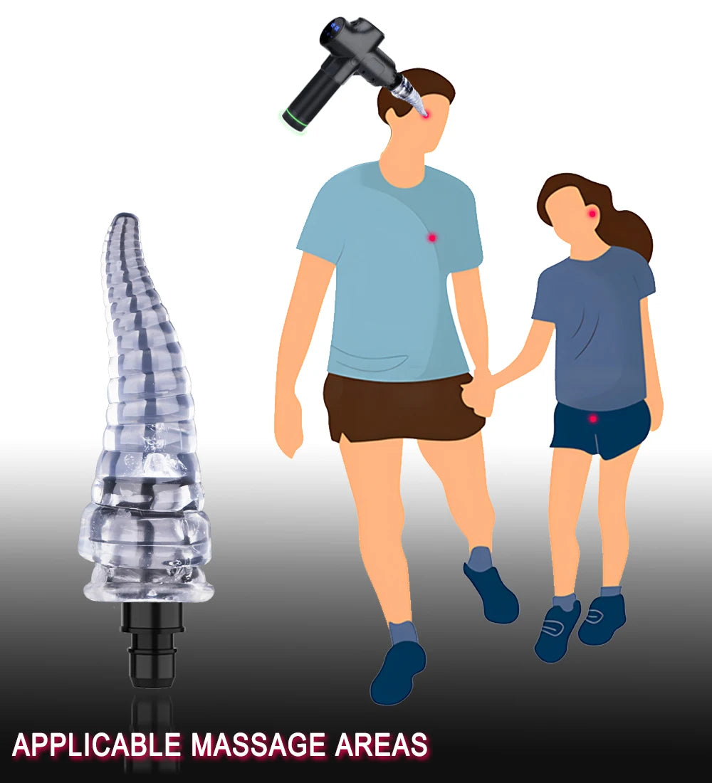 Pistola de Massagem Fascial Pro — Duplo Modo e 4 Cabeças de Massagem