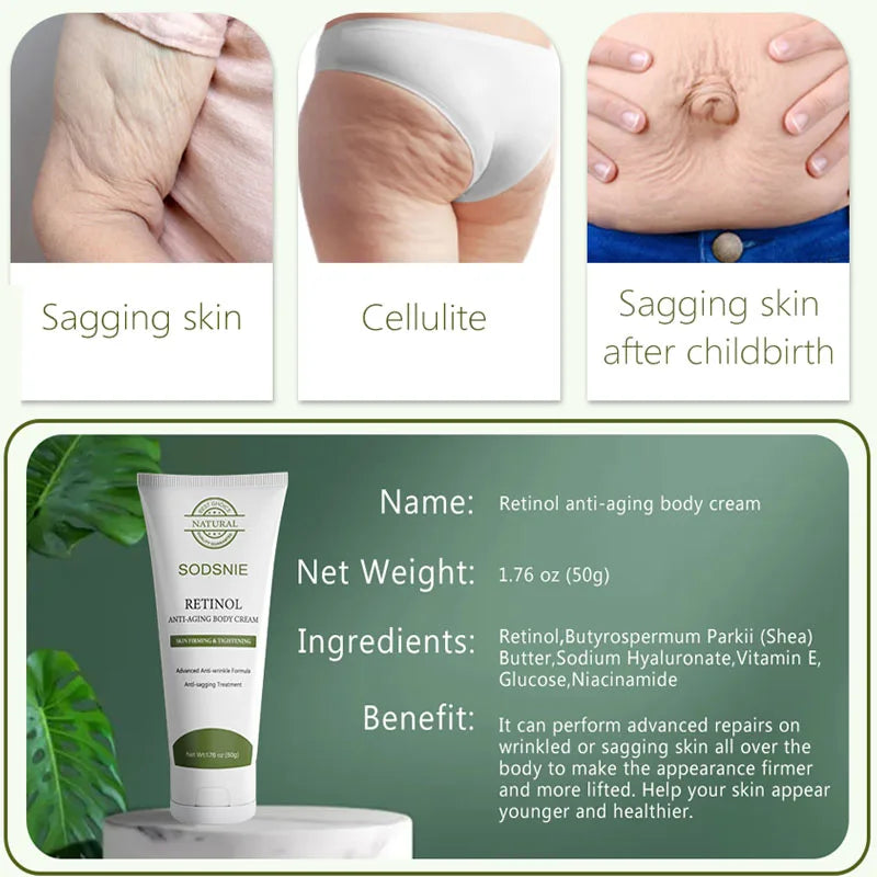 Creme Corporal de Retinol Anti-Celulite — Firmeza, Lifting e Pele Uniforme | AlivioPrime