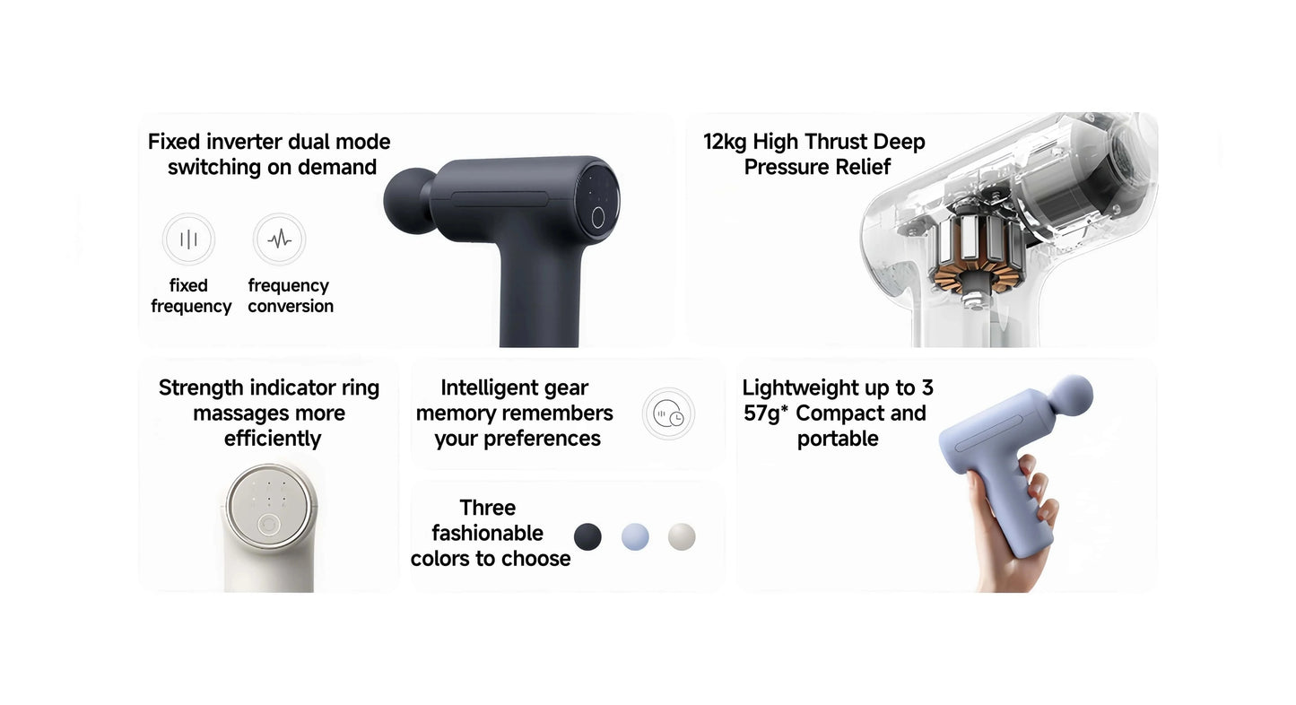Mini Pistola de Massagem Xiaomi Mijia 3 — Motor Brushless Silencioso e Portátil