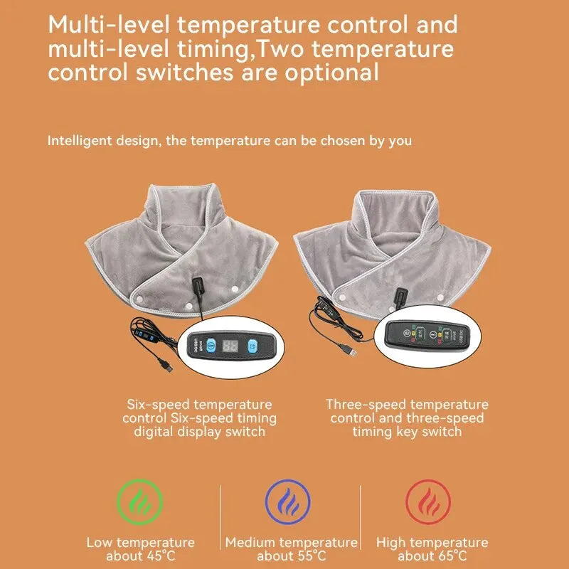 Almofada Elétrica de Calor para Pescoço e Ombros — Vibração e Infravermelho | AlivioPrime